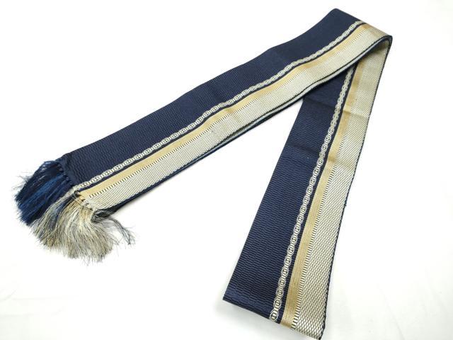 平和屋着物●男性　本場筑前博多織　角帯　間道　正絹　逸品　CABF8611hy