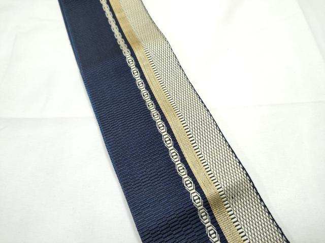 平和屋着物●男性　本場筑前博多織　角帯　間道　正絹　逸品　CABF8611hy