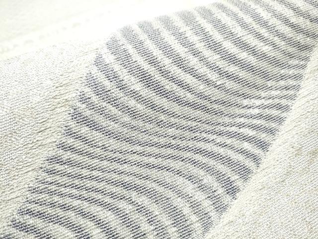 平和屋着物▽太鼓柄袋帯　スリーシーズン　春夏秋　三日月　銀糸　正絹　逸品　CABF8614hy