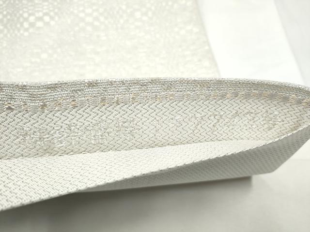 平和屋着物▽太鼓柄袋帯　スリーシーズン　春夏秋　三日月　銀糸　正絹　逸品　CABF8614hy