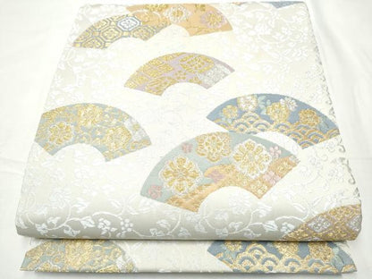 平和屋着物●六通柄袋帯　唐織　地紙花文　金銀糸　鈴乃屋扱い　正絹　逸品　CABF8616hy