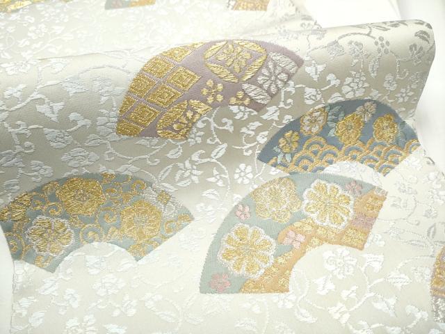 平和屋着物●六通柄袋帯　唐織　地紙花文　金銀糸　鈴乃屋扱い　正絹　逸品　CABF8616hy