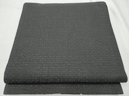 平和屋着物●両面　全通柄袋帯　花唐草文　黒地　銀通し地　正絹　逸品　CABF8618hy