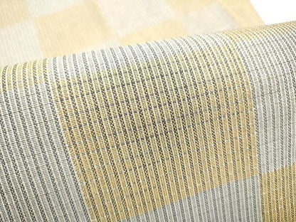 平和屋着物●六通柄袋帯　市松文様　金糸　正絹　逸品　CABF8620hy
