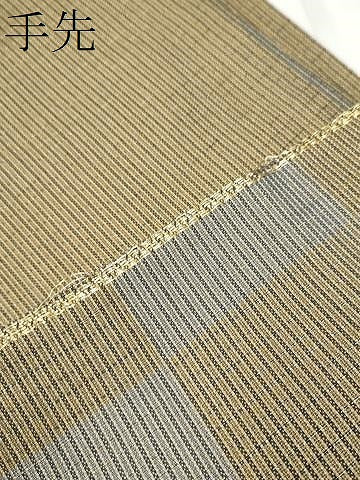 平和屋着物●六通柄袋帯　市松文様　金糸　正絹　逸品　CABF8620hy