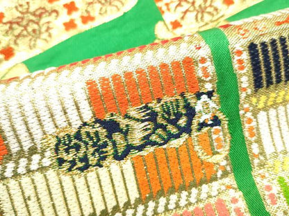 平和屋着物●六通柄　本袋帯　龍村平蔵柄　源氏鎧　金銀糸　正絹　逸品　CABF8622hy