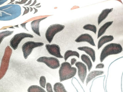 平和屋着物●六通柄袋帯　草花文　正絹　逸品　CABF8637hy