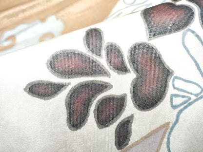 平和屋着物●六通柄袋帯　草花文　正絹　逸品　CABF8637hy