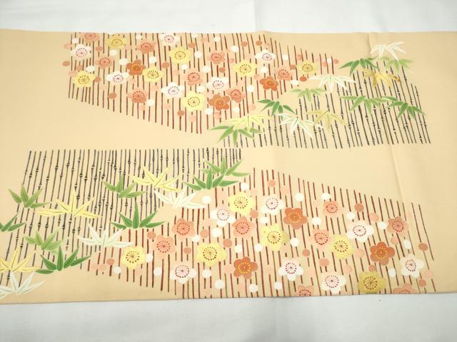 平和屋着物●九寸名古屋帯　笹梅文　金彩　正絹　逸品　CABF8641hy