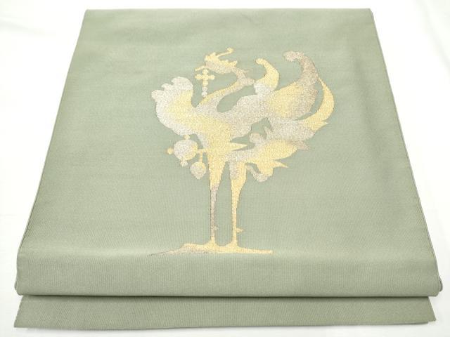 平和屋着物●爪掻き本綴れ　八寸名古屋帯　鳳凰　金銀糸　正絹　逸品　CABF8644hy
