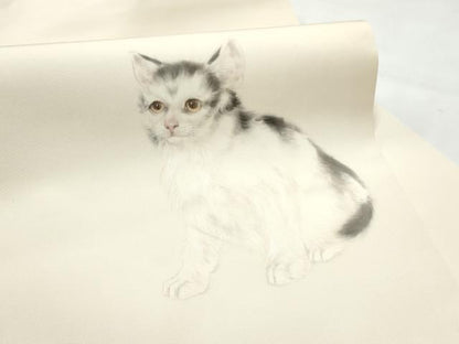 平和屋着物●塩瀬　九寸名古屋帯　作家物　手描き　猫　鈴乃屋扱い　正絹　逸品　CABF8656hy