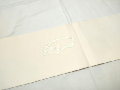 平和屋着物●塩瀬　九寸名古屋帯　作家物　手描き　猫　鈴乃屋扱い　正絹　逸品　CABF8656hy
