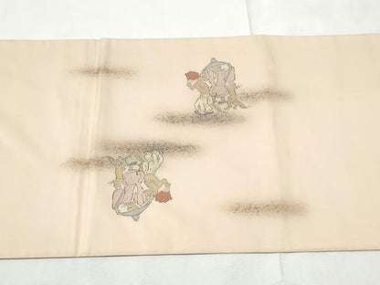 平和屋着物●京の名門・菱屋六右ェ門　つけ帯　鳥獣戯画　金彩　正絹　逸品　CABF8661hy