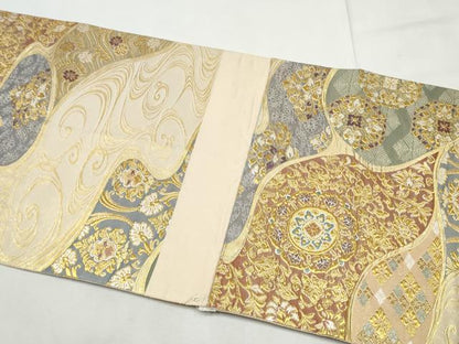 平和屋着物●つけ帯　唐織　古綾錦　金糸　正絹　逸品　CABF8663hy