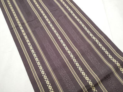 平和屋着物●本場筑前博多織　八寸名古屋帯　献上　証紙付き　正絹　逸品　CABF8665hy