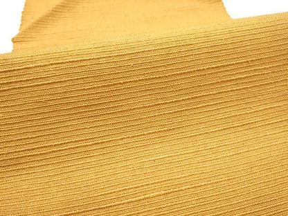 平和屋着物●信州紬　八寸名古屋帯　色無地　黄朽葉色　正絹　逸品　CABF8671hy