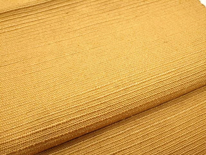 平和屋着物●信州紬　八寸名古屋帯　色無地　黄朽葉色　正絹　逸品　CABF8671hy