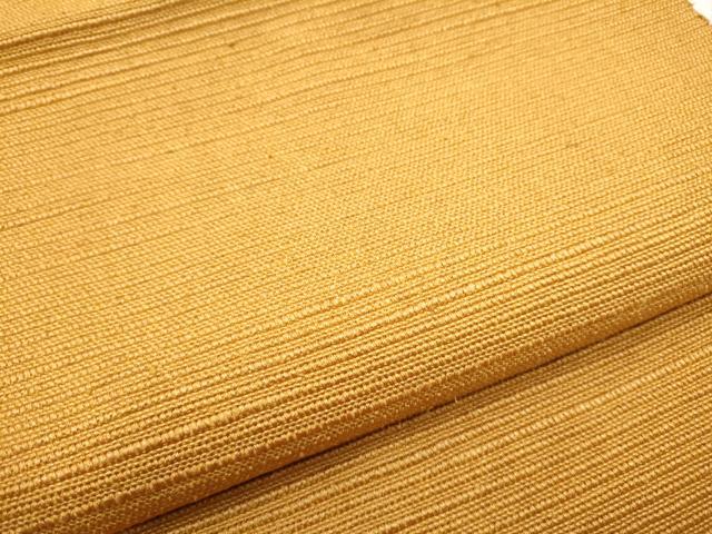 平和屋着物●信州紬　八寸名古屋帯　色無地　黄朽葉色　正絹　逸品　CABF8671hy