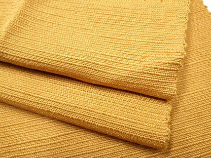 平和屋着物●信州紬　八寸名古屋帯　色無地　黄朽葉色　正絹　逸品　CABF8671hy
