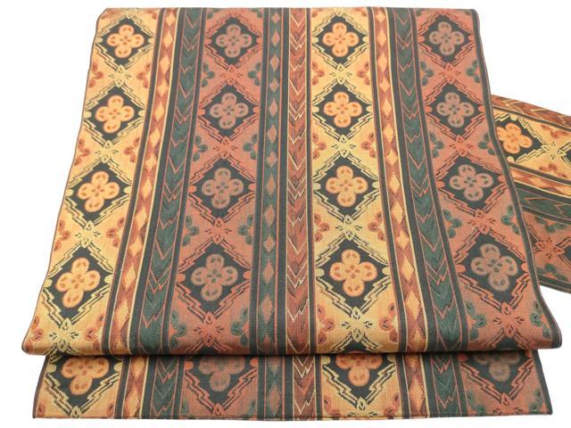 平和屋着物●全通柄　九寸名古屋帯　舞花間道　正絹　逸品　CABF8675hy
