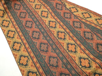 平和屋着物●全通柄　九寸名古屋帯　舞花間道　正絹　逸品　CABF8675hy