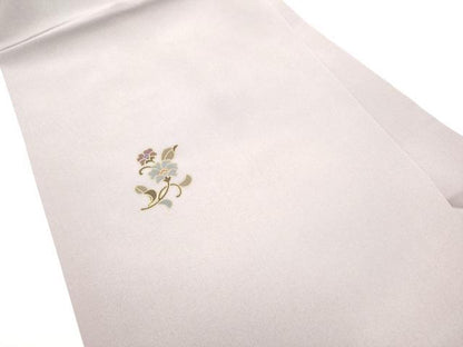 平和屋着物●九寸名古屋帯　枝花文　金彩　正絹　逸品　CABF8683hy