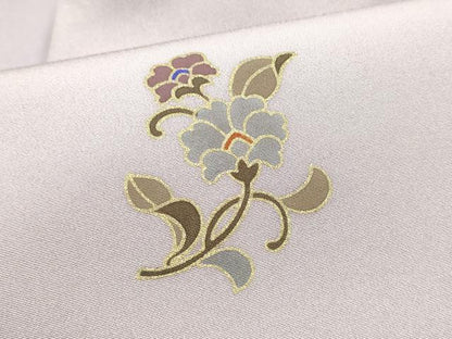 平和屋着物●九寸名古屋帯　枝花文　金彩　正絹　逸品　CABF8683hy