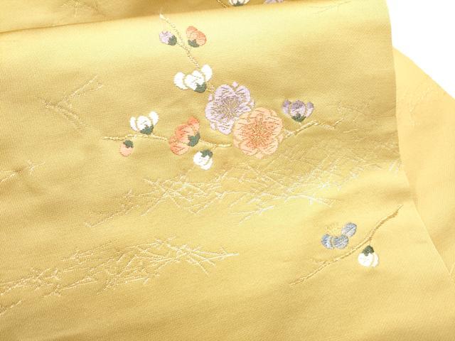 平和屋着物●九寸名古屋帯　唐織　枝梅文　金糸　正絹　逸品　CABF8692hy