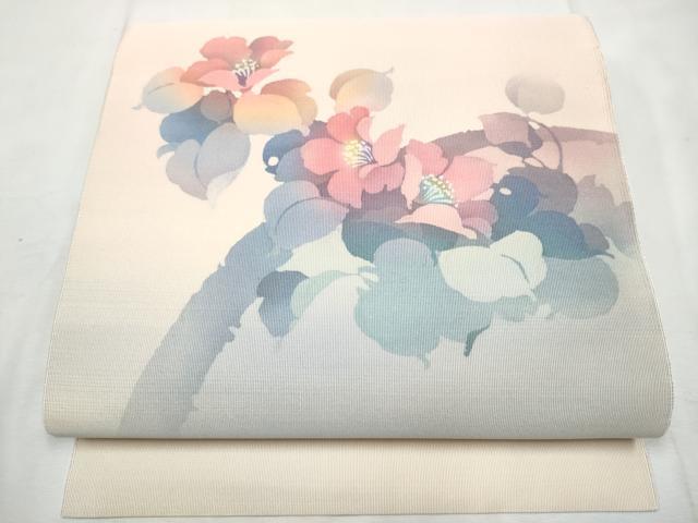 平和屋着物●爪掻き本綴れ　八寸名古屋帯　作家物　舞花文　正絹　逸品　CABF8698hy