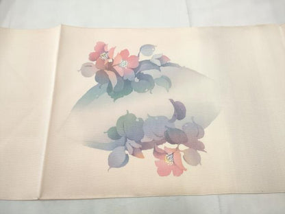 平和屋着物●爪掻き本綴れ　八寸名古屋帯　作家物　舞花文　正絹　逸品　CABF8698hy