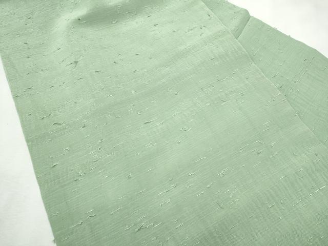 平和屋着物●九寸名古屋帯　髭紬　色無地　山葵色　正絹　逸品　CABF8707hy