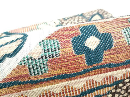 平和屋着物●つけ帯　紬地　孔雀花文　正絹　逸品　CABF8710hy