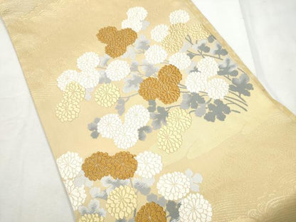 平和屋着物●皇室・伊勢神宮御用 御御帯 山口美術織物 山口弘躬 太鼓柄袋帯 唐織 喜久の庭文 金糸 共箱付き 正絹 逸品 CABF8711hy