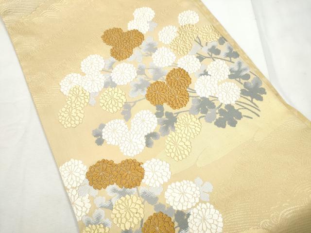 平和屋着物●皇室・伊勢神宮御用 御御帯 山口美術織物 山口弘躬 太鼓柄袋帯 唐織 喜久の庭文 金糸 共箱付き 正絹 逸品 CABF8711hy
