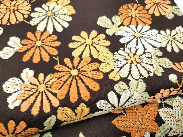 平和屋着物●六通柄袋帯　唐織　花蝶文　正絹　逸品　CABF8717hy