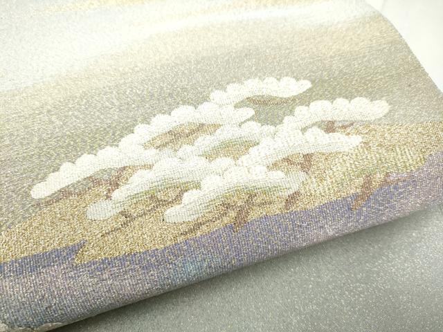 平和屋着物●爪掻き本綴れ　両面　六通柄袋帯　枝松文　金糸　やまと誂製　正絹　逸品　CABF8719hy
