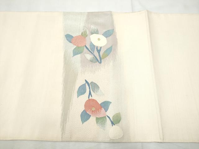 平和屋着物●太鼓柄袋帯　すくい織　枝花文　金銀糸　正絹　逸品　CABF8723hy