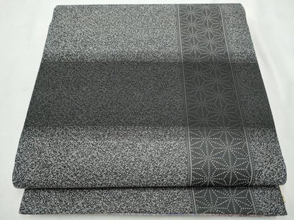 平和屋着物●両方向　両面　全通柄袋帯　ふくれ織　飛鶴笹竹梅文　金糸　正絹　逸品　CABF8728hy