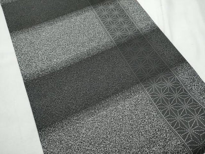 平和屋着物●両方向　両面　全通柄袋帯　ふくれ織　飛鶴笹竹梅文　金糸　正絹　逸品　CABF8728hy