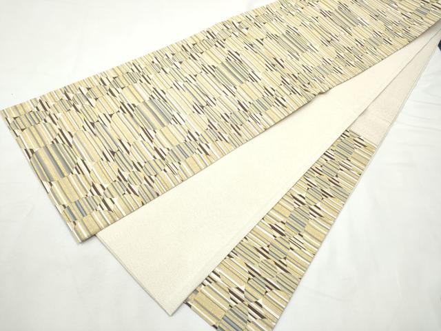 平和屋着物●六通柄袋帯　綴れ　横段丸文　金糸　正絹　逸品　CABF8729hy