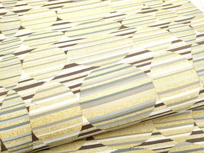 平和屋着物●六通柄袋帯　綴れ　横段丸文　金糸　正絹　逸品　CABF8729hy