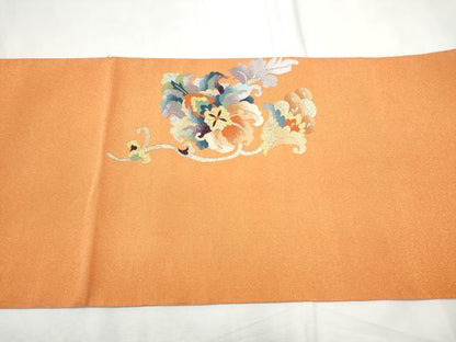 平和屋着物●爪掻き本綴れ　太鼓柄袋帯　更紗花文　金銀糸　正絹　逸品　CABF8735hy