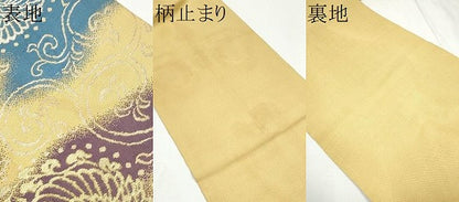 平和屋着物●六通柄京袋　本袋帯　向かい鳥唐草文　金銀糸　正絹　逸品　CABF8738hy