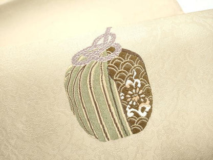 平和屋着物●西陣　とみや織物謹製　とみや帯　太鼓柄袋帯　唐織　仕覆花文　金糸　正絹　逸品　CABF8750hy
