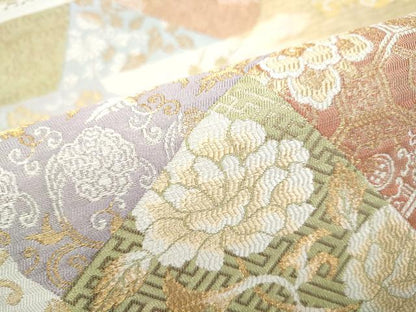 平和屋着物●伝統工芸士　紋匠　内田寛　六通柄袋帯　富喜　金糸　正絹　逸品　CABF8757hy
