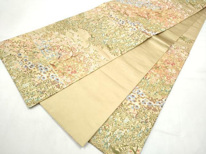 平和屋着物●六通柄袋帯　唐織　加賀の美匠　金糸　正絹　逸品　CABF8759hy