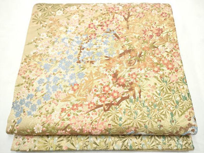 平和屋着物●六通柄袋帯　唐織　加賀の美匠　金糸　正絹　逸品　CABF8759hy