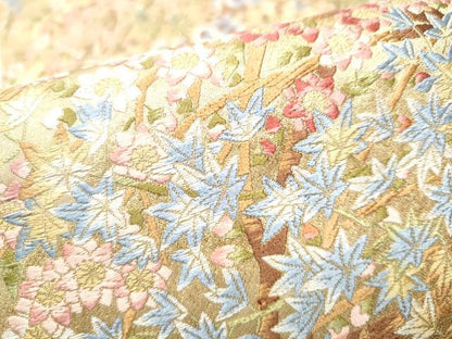 平和屋着物●六通柄袋帯　唐織　加賀の美匠　金糸　正絹　逸品　CABF8759hy