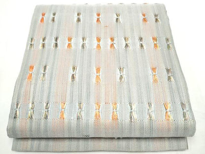 平和屋着物●太鼓柄袋帯　もじり織　縞　金糸　正絹　逸品　CABF8760hy