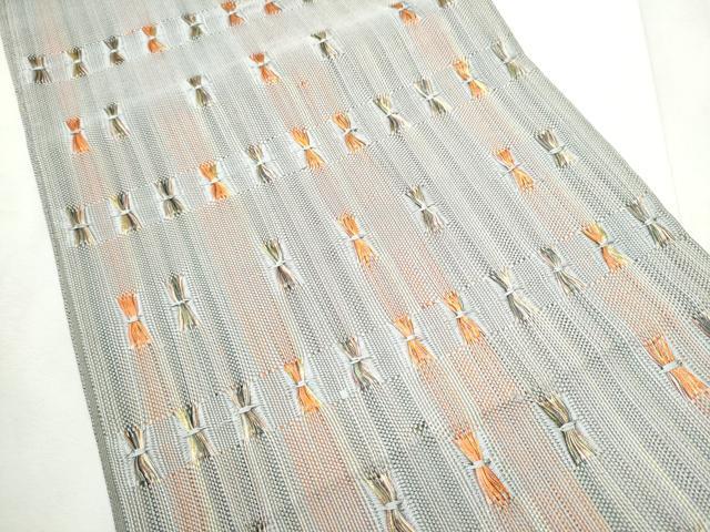 平和屋着物●太鼓柄袋帯　もじり織　縞　金糸　正絹　逸品　CABF8760hy